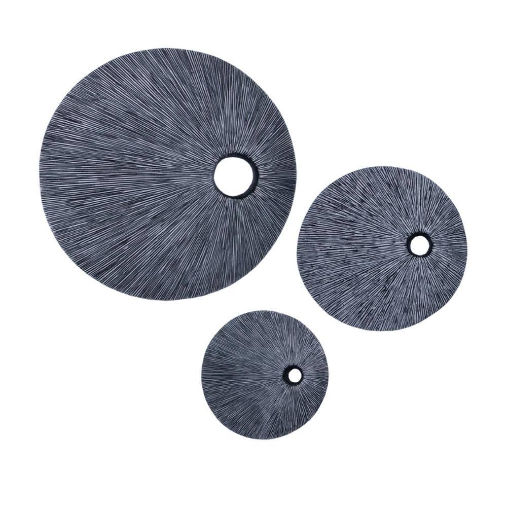 Screen Gems Sandstone Ribbed Round Wall d?cor SGS-3122, Gray