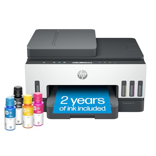 HP Smart -Tank 7301 Wireless All-in-One Cartridge-free Ink Printer, up to 2 years of ink included, mobile print, scan, copy