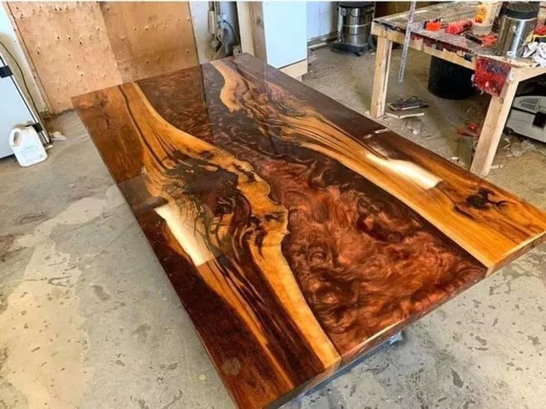 Personalized Large EPOXY Table, Resin Dining Table for 2, 4, 6, 8 River Dining Table Top, Wood Epoxy Coffee Table Top