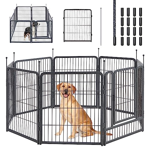 mestyl Dog Playpen, 32" Height 16 Panels Outdoor Pet Play Pen, Big Dog Exercise Play Pen for Large/Medium/Small Dogs, Foldable Puppy Pen for Indoor