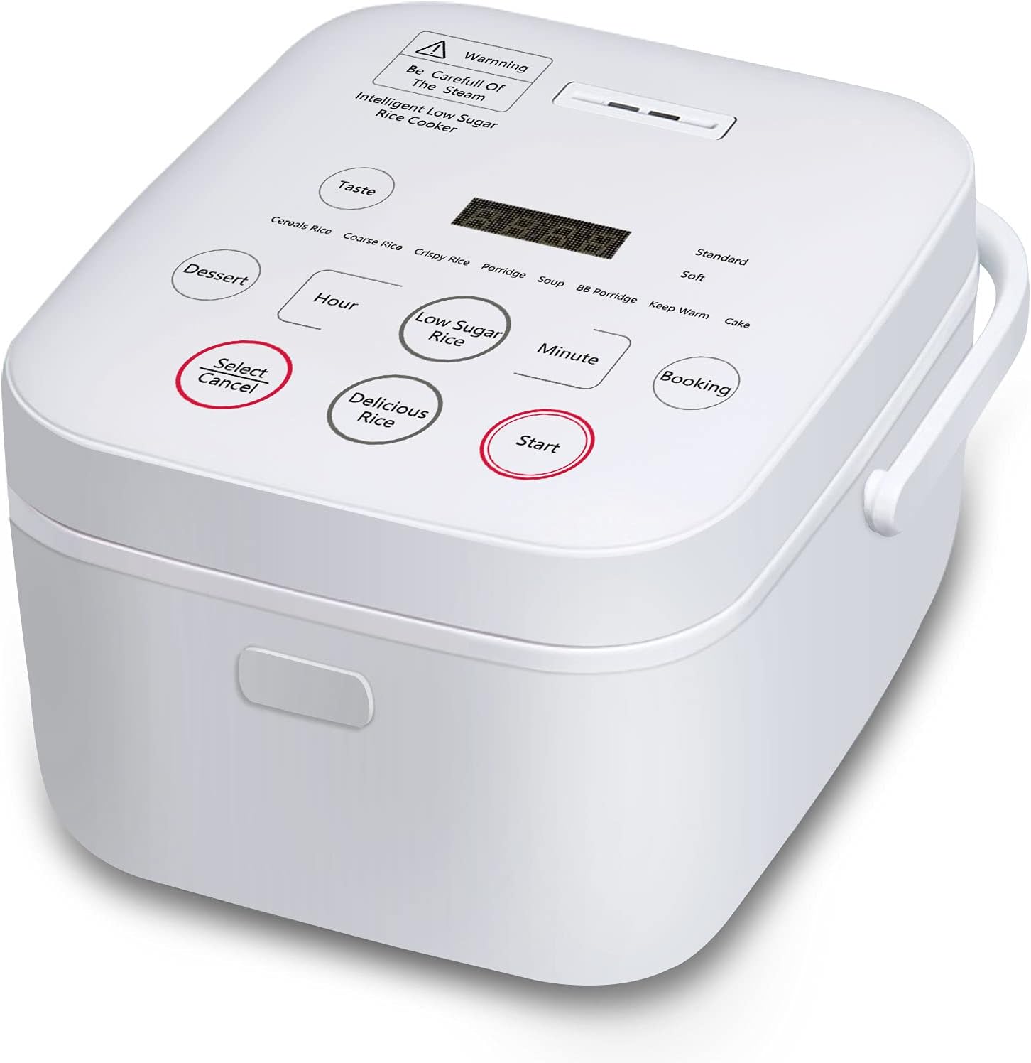 Small Rice Cooker 5 cup Low Carb Smart Ricecooker Reduce Sugar Multi-functional Rice Cooker White Rice Brown Rice, Mixed Rice And Porridge(White)