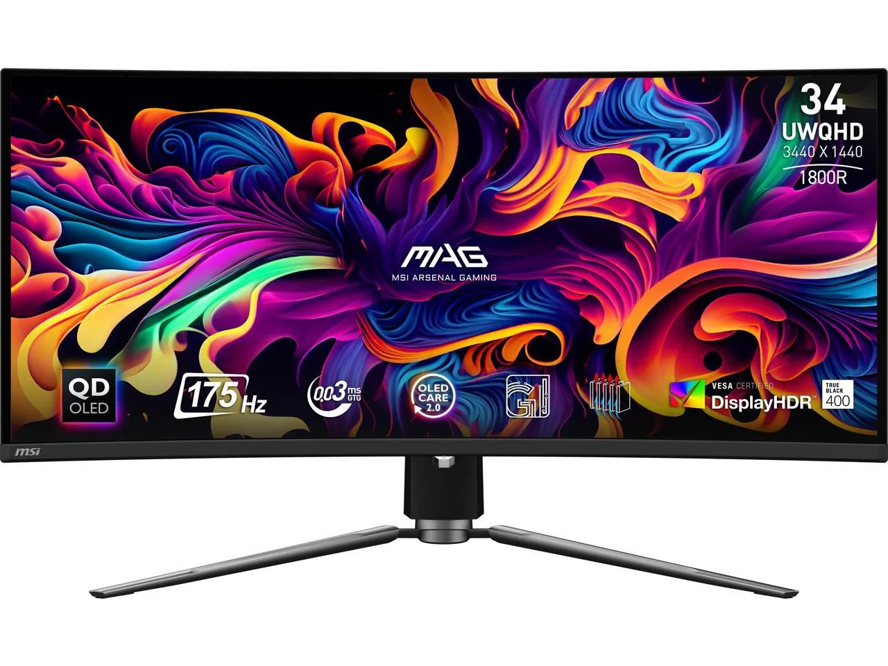 MSI 34 175 Hz QD-OLED UWQHD Curved Gaming Monitor 3440 x 1440 (2K) MAG 341CQP QD-OLED