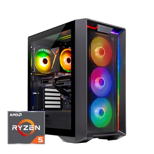 Skytech Azure Gaming PC Desktop, Ryzen 7 9700X 3.8 GHz (5.5GHz Turbo Boost), NVIDIA RTX 4060 8GB GDDR6, 2TB SSD, 32GB DDR5 RAM 6000 RGB