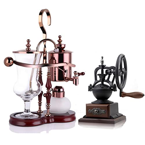OUSIKA Cafetera Belgium Luxury Royal Family Balance Syphon Coffee Maker Siphon Brewer Elegant Design Retro Style with U handle Glass Siphon Pot for