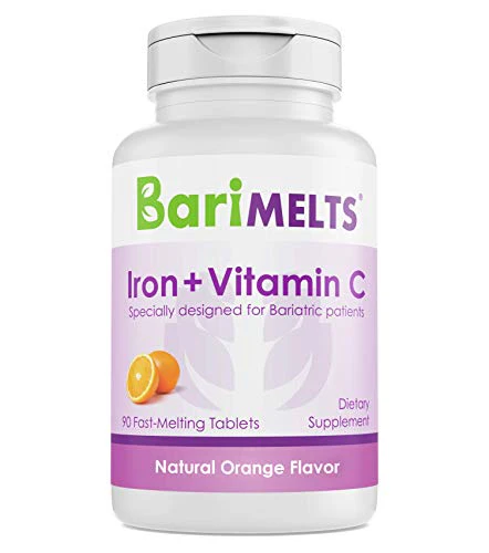 BariMelts Iron with Vitamin C, Dissolvable Bariatric Vitamins for WLS Patients Including Gastric Bypass and Sleeve Gastrectomy