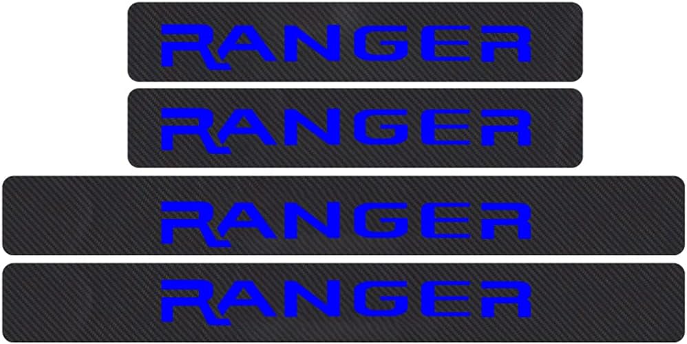 TDOFYH for Ford Ranger Door Sill Protector Reflective Door Sill Scuff Plate Stickers Door Entry Guard 4D Carbon Fiber Sticker Auto Accessories