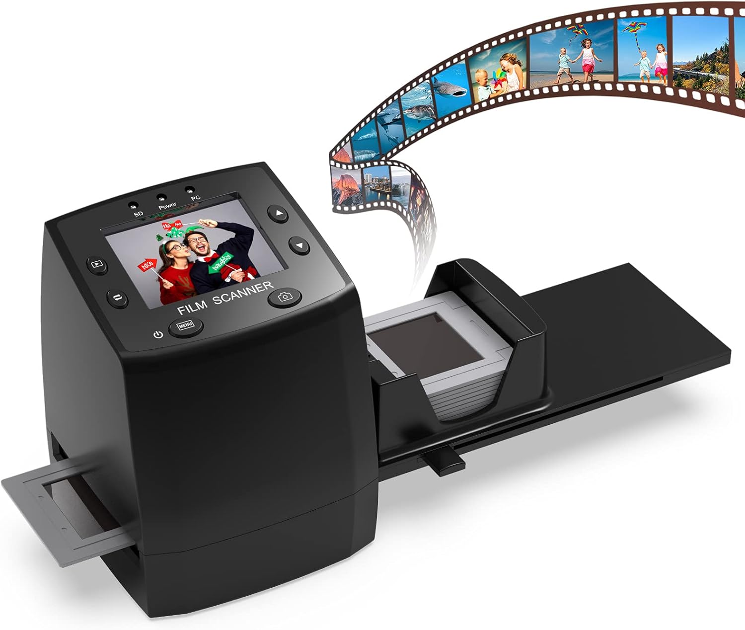 135 Film Scanner High Resolution Slide Viewer,Convert 35mm Film,Negative &Slide to Digital JPEG Save into SD Card