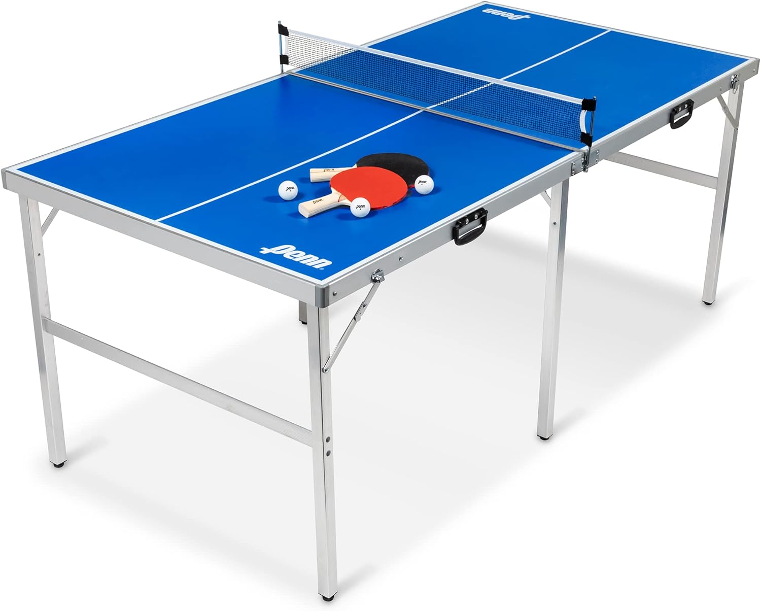 EastPoint Sports Penn Space Saver Table Tennis Table – Fully Assembled 6 Foot x 3 Foot Indoor/Outdoor Portable Table with Net