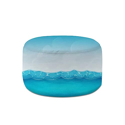 Round Pouf Ottoman Sea animals seamless Bright shells starfish colorful seabed Cute Foot Stool Foot Rest Floor Stool Bean Bag Chair Cotton Linen