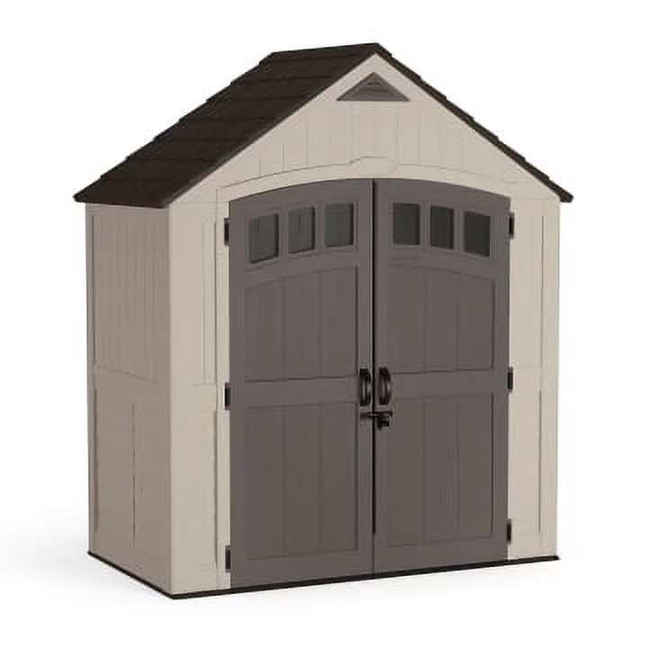 Suncast 7' x 4' Carlisle Resin Outdoor Storage Shed, Vanilla - Curated Treasures Market