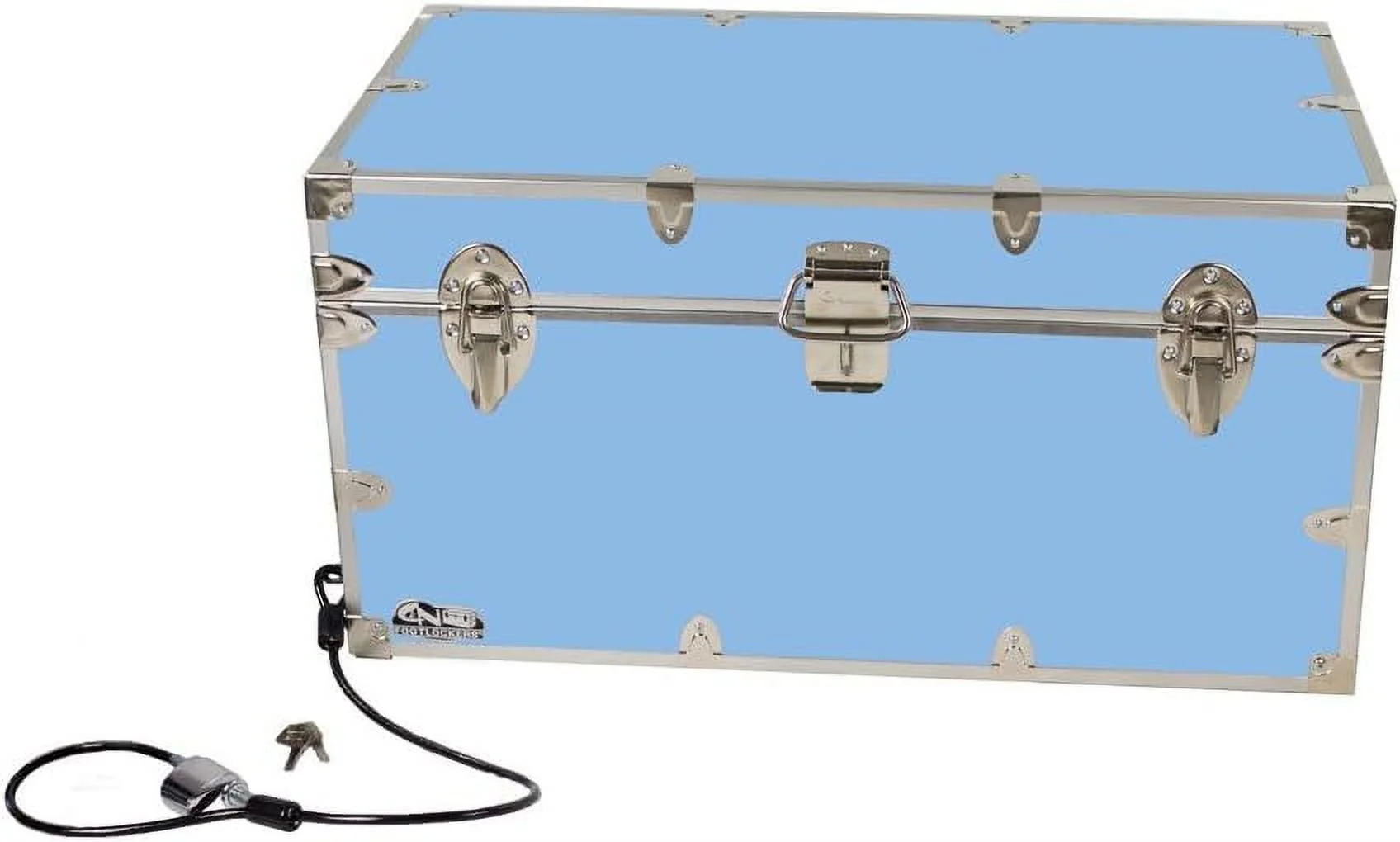 Large Udergrad Storage Truk W/Cable Lock  Made I The  STEEL Footlocker O  Durable Chest With Lid Stay  32 X 18 X 16.5 Iches - Curated Treasures Market