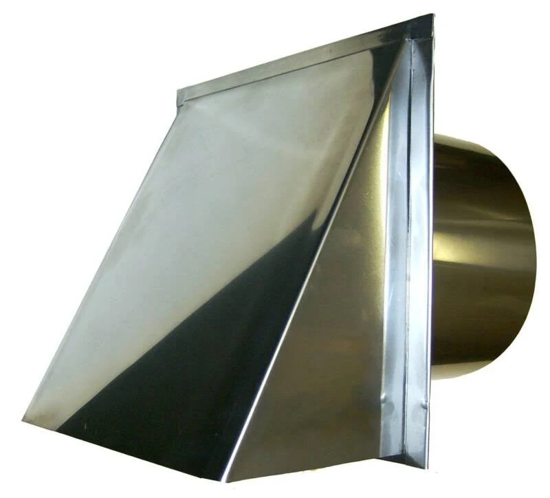 Stainless Steel Wall Vent Cap with Screen and Damper - 8 inch Round