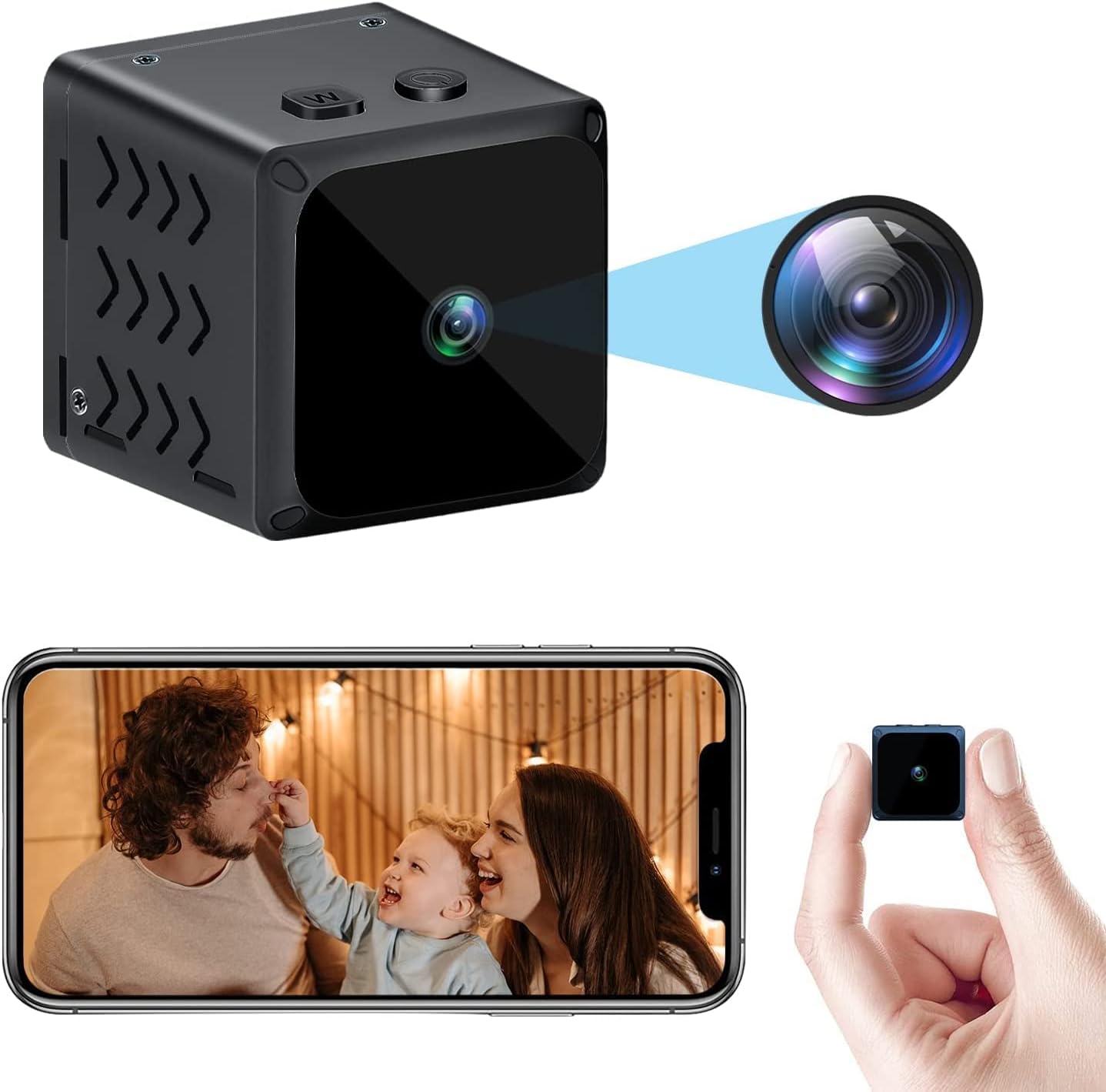 Wireless WiFi Camera, HD Video and Audio Camera, Nanny Camera, Support SD Card, Mini Small Camera, Surveillance Camera Full HD