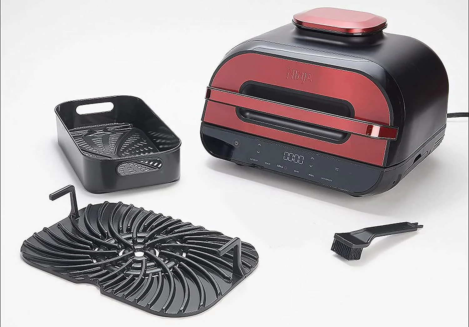 Restored Ninja FG551 H Foodi Smart XL 6in1 Indoor Grill with 4Quart Air Fryer Roast Bake Dehydrate Broil and Leavein Thermometer with Extra Large