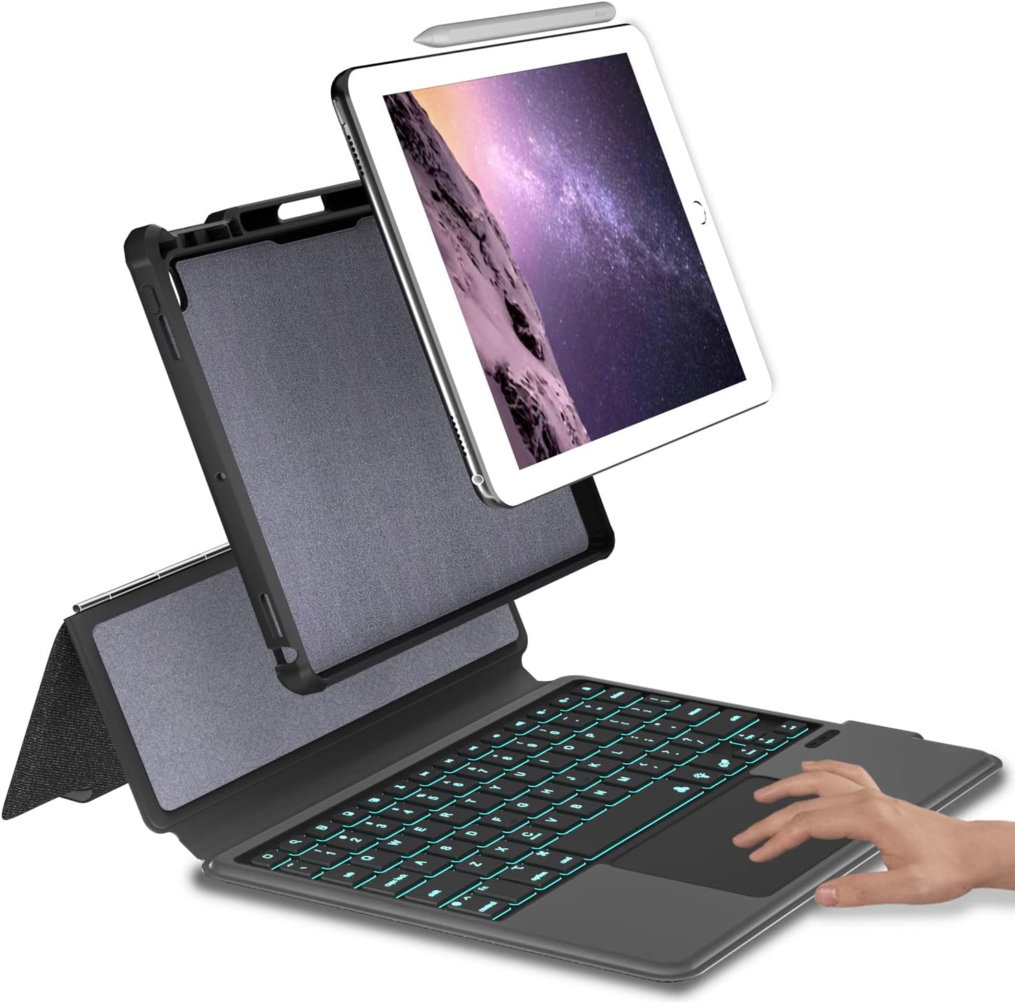 Eoso iPad 9.7 Keyboard Case for iPad 6th Gen 2018 - iPad 5th Gen 2017 - iPad Pro 9.7 - iPad Air 2-7 Color Backlight