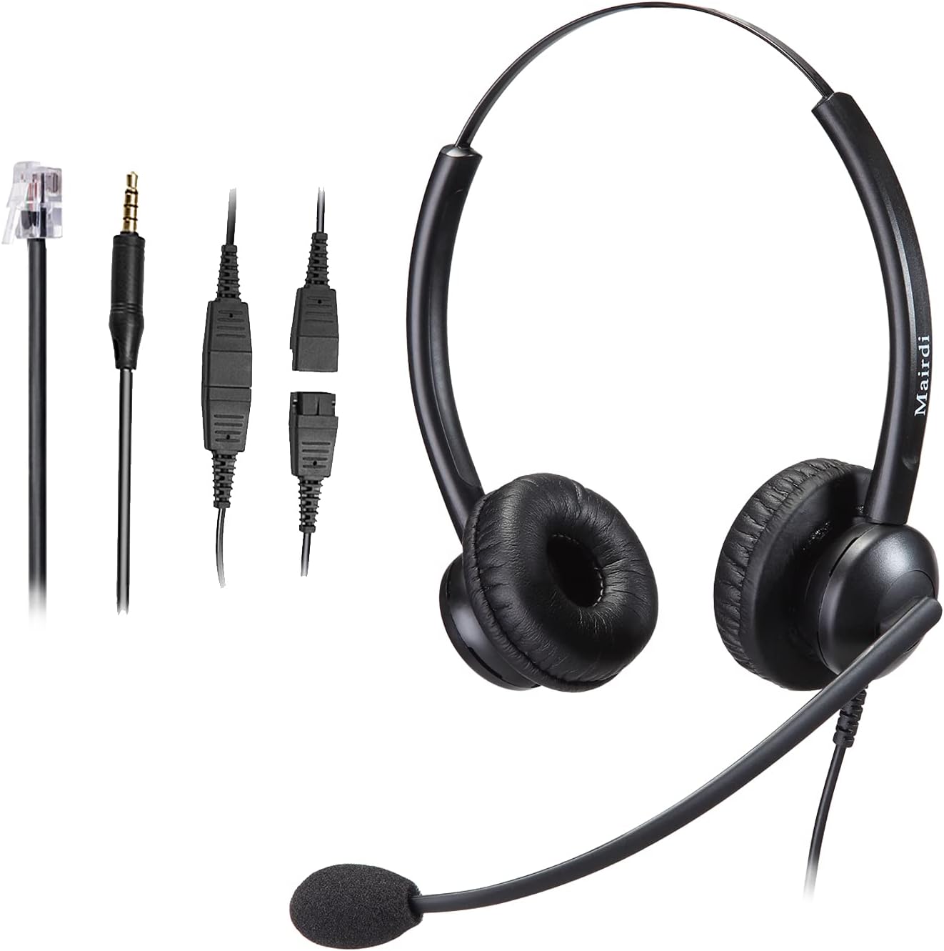 Office Headset with RJ9 Jack for Cisco Phone,Including 3.5mm Connector for Cell Phone PC Laptops