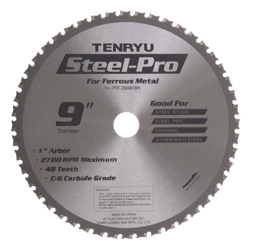 Tenryu PRF-23048CBN 9x22 Ferrous Metal Cutting Saw Blade 48T 1x22 Arbor