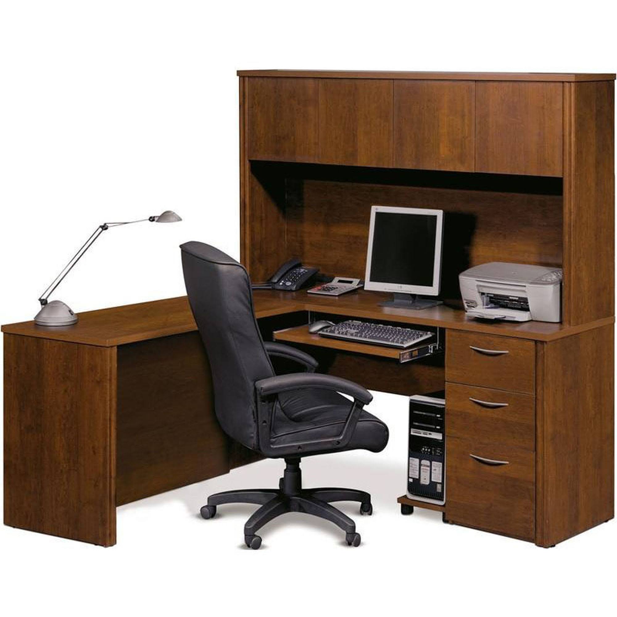Bestar Embassy L-Shaped Workstation Kit in Tuscany Brown