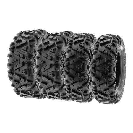 Sunf All Terrain ATV UTV Tires 26x8-12 u0026 26x11-12 6 PR A033 (Complete Full Set of 4), Black