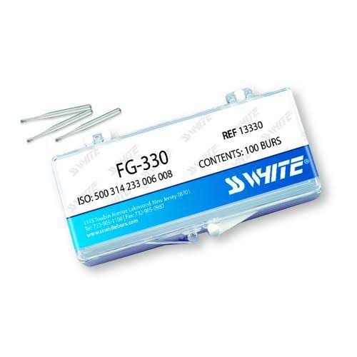 SS White Carbide Burs #330 FG SS Pear 100/pk