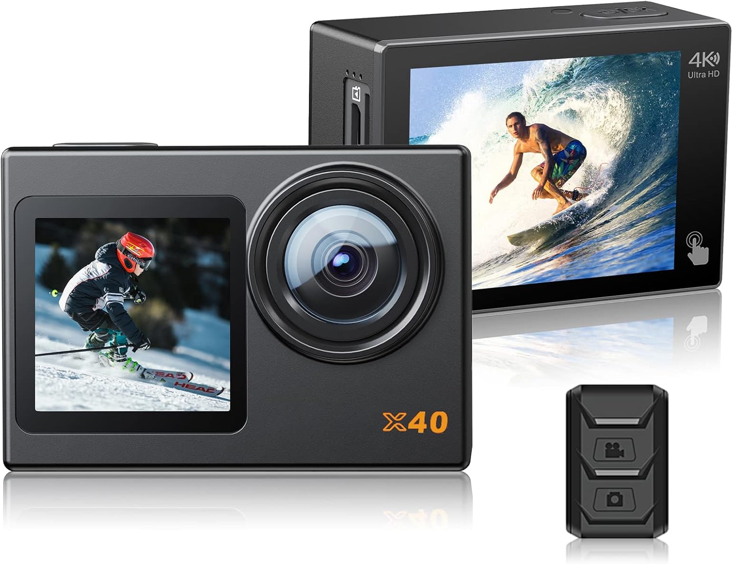 Action Camera 4K Sports Camera 20MP 40M Waterproof Underwater Camera 170°Wide Angle WiFi Ultra HD Camera with 2.4G Remote Control 2 Batteries with
