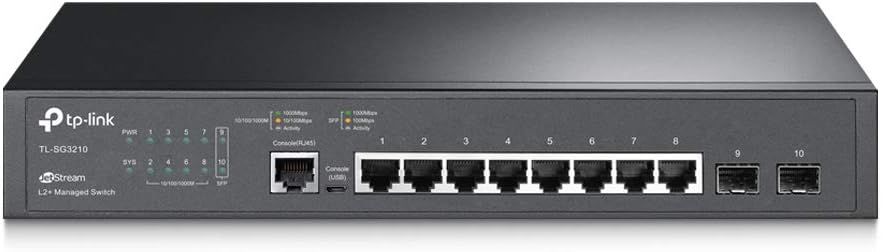TP-Link TL-SG3210 v3 | 8 Port Gigabit Switch, 2 SFP Slots | Omada SDN Integrated | L2+ Smart Managed | IPv6 | Static Routing | L2/L3/L4 QoS