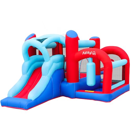 Bounce House, Bouncy House with Slide, Indoor Outdoor Inflatable Bounce House for Kids, Bounce Castle with Jumping House, Ball Pit
