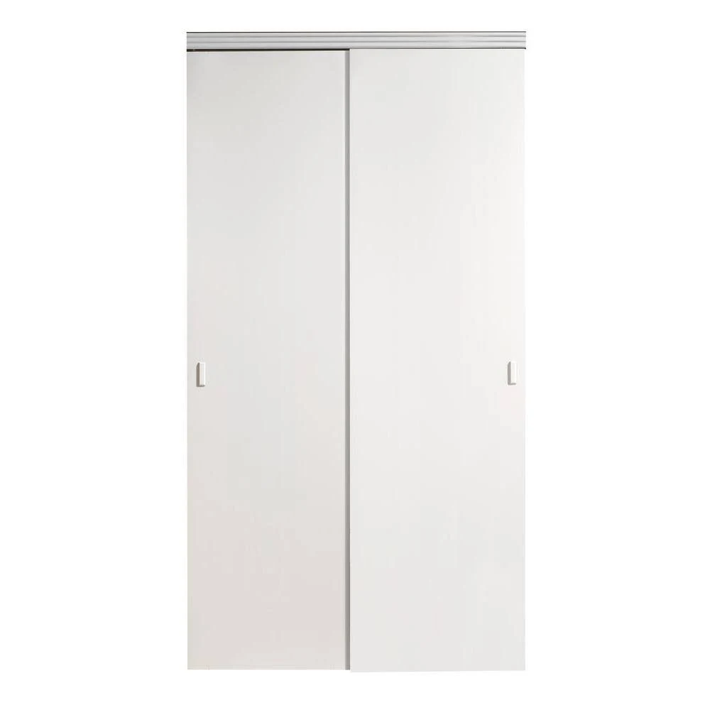 Impact Plus 60 in. x 80 in. Smooth Flush Solid Core Primed MDF Interior Closet Sliding Door with Matching TRIM, Beige