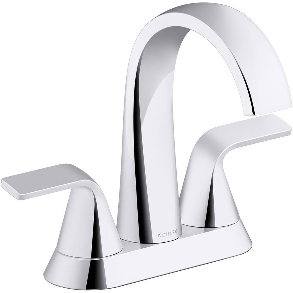 Cursiva 4 in. Centerset 2-Handle Bathroom Faucet in Polished Chrome