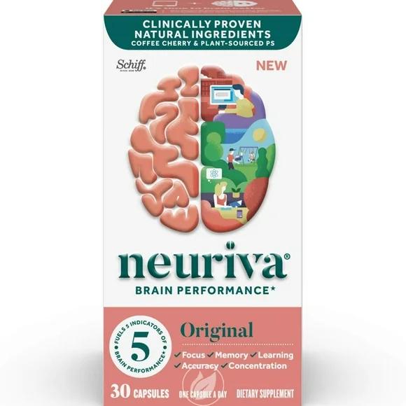 (4 Pack) NEURIVA Brain Performance 30 CT - Kansas Nuitrition - HNZSDS