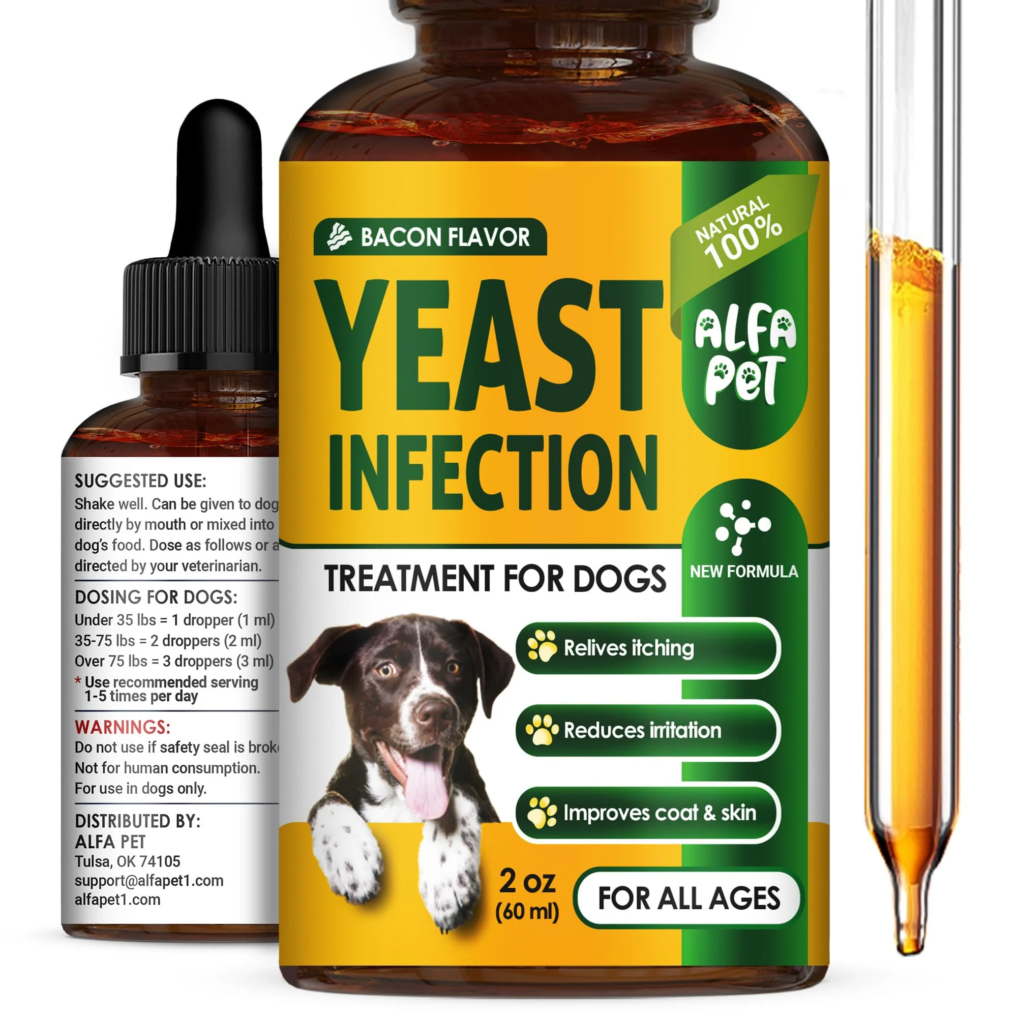 Natural Yeast Infection Treatment for Dogs ?Itch Relief ?Dog Allergy Relief ?Inflammation Relief ?Dog Ear Infection ?Yeast Infection Treatment for