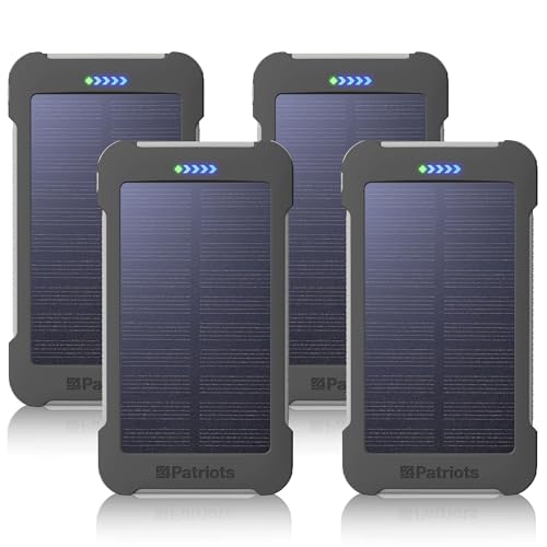 4Patriots Patriot Power Cell CX: Emergency Solar Power Bank with USB-C Fast-Charging Port - 4 Pack
