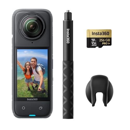 Insta360 X4 Motorcycle Bundle- 8K Waterproof 360 Action Camera, 4K Wide-Angle Video, Invisible Selfie Stick, Removable Lens Guards