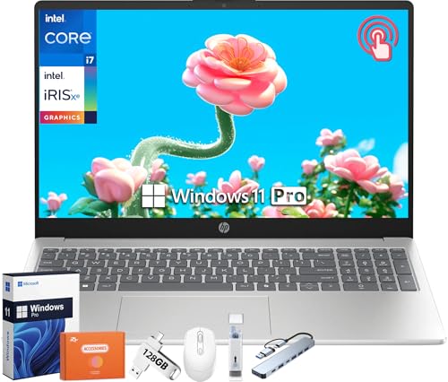 HP 15.6 Touchscreen Business Laptop, 15.6" FHD Touch Display, Intel 13th Gen i7-1355U, 32 GB DDR4 RAM, 1 TB SSD, Iris Xe Graphics, Fast Charge