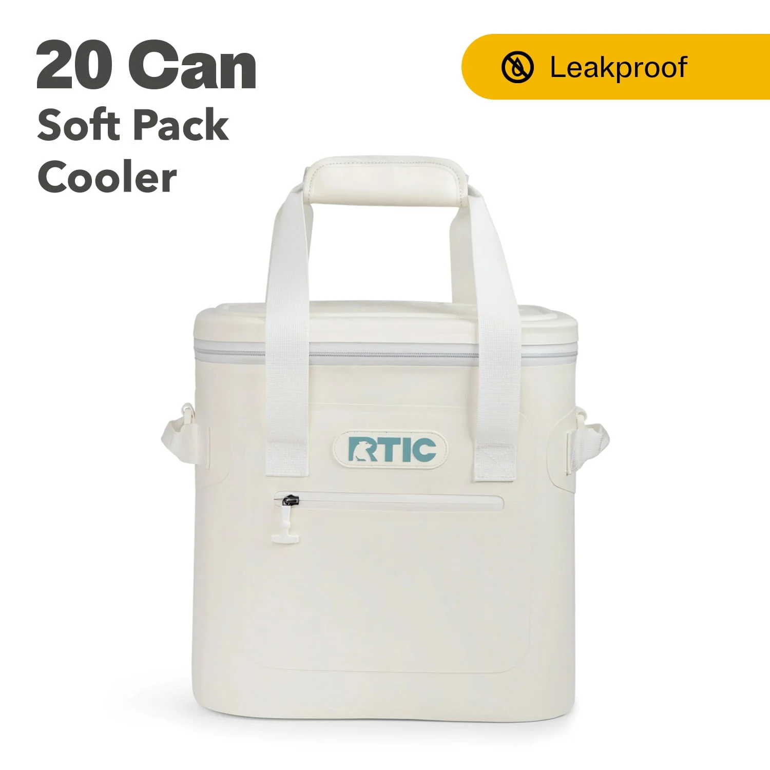 RTIC 20 Can Soft Pack Cooler, Leakproof Ice Chest Cooler with Waterproof Zipper, Blue/Grey