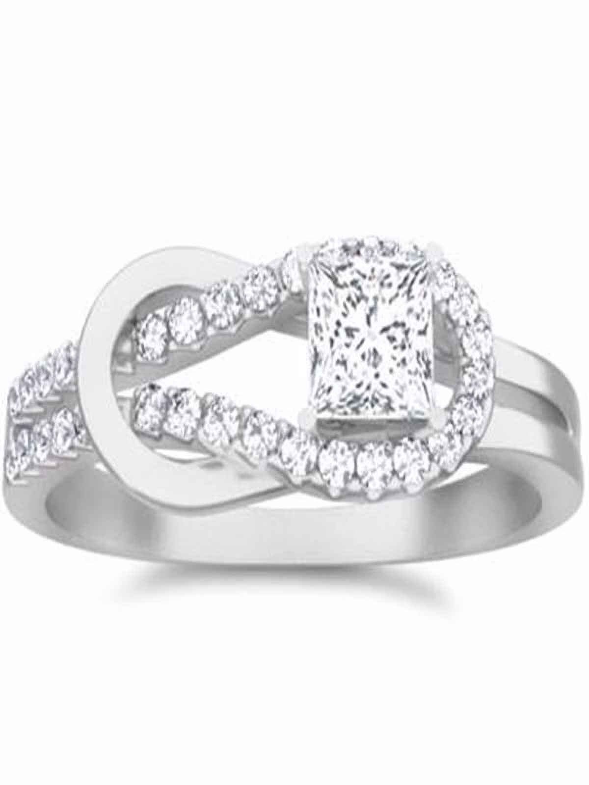 Mesmerizing Diamond Wedding Ring 1.00 Carat Princess Cut Diamond on 10k White Gold