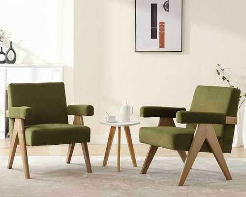 Mid Century Modern Boucle Sherpa Accent Chairs set of 2, Comfy Upholstered Reading Chairs, 22.5" Wide Arm Chairs for Living Room Bedroom