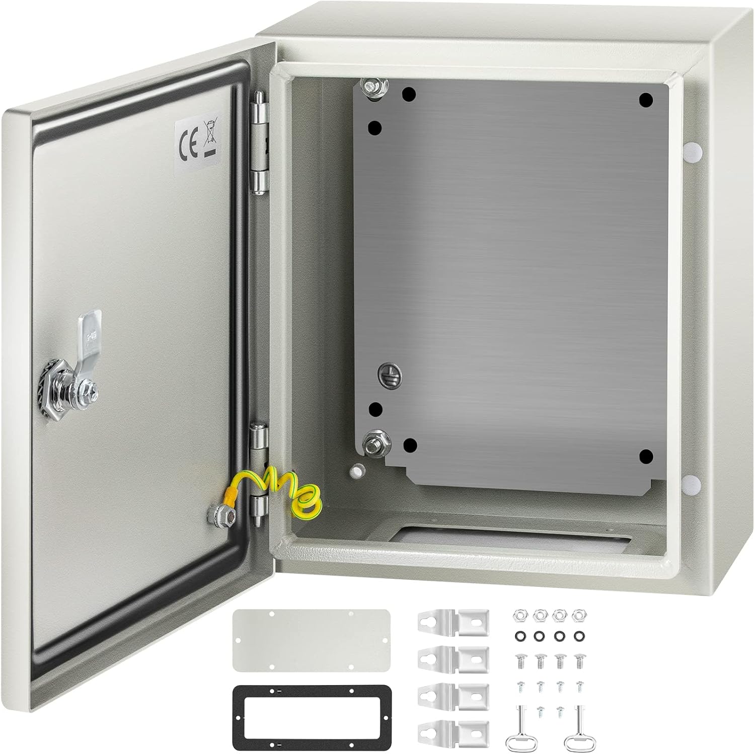 VEVOR NEMA Steel Enclosure, 12 x 10 x 6'' NEMA 4X Steel Electrical Box, IP66 Waterproof & Dustproof, Outdoor/Indoor Electrical Junction Box