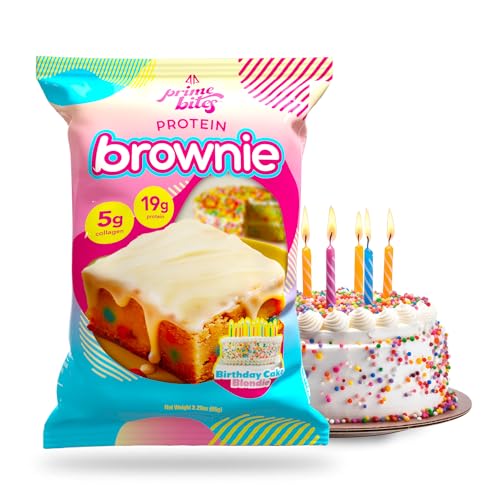 Prime Bites Protein Brownie from Alpha Prime Supplements, 16-19g Protein, 5g Collagen, Delicious Guilt-Free Snack