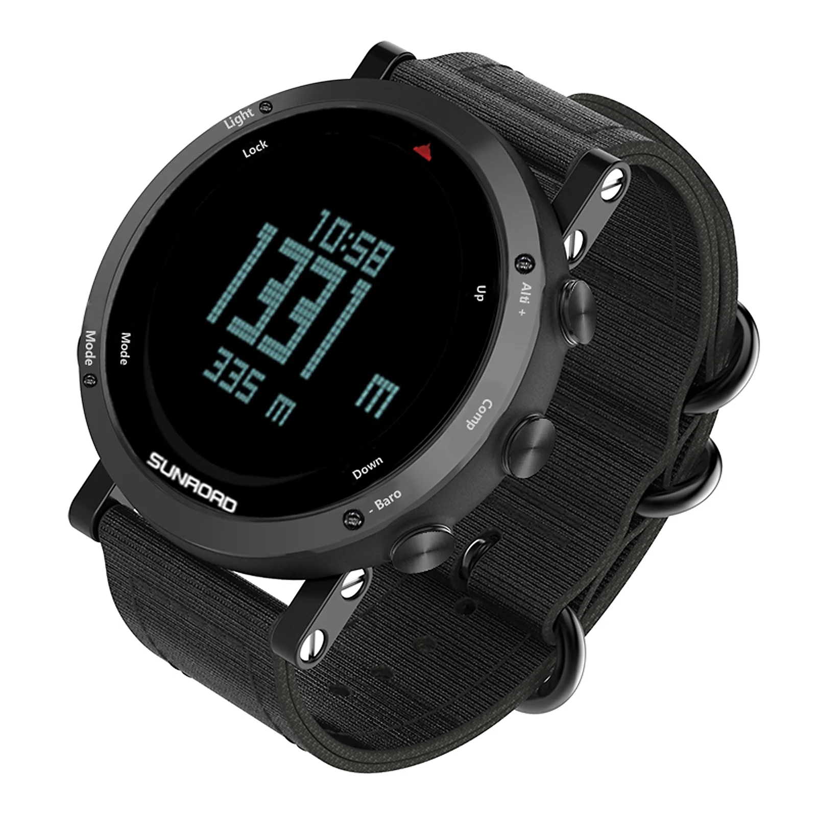 Barometer Altimeter Compass Thermometer Weather Forecast Men Watch 50meters Water-resistant Multifunctional Outdoor Sports Watch for Mountaineering