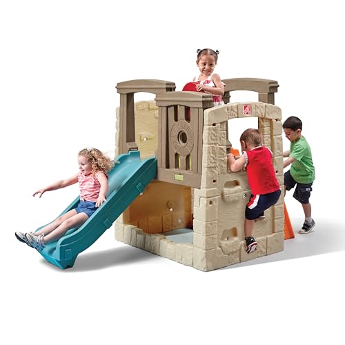 Step2 Woodland Climber II Kids Playset, Ages 2 –6 Years Old, Toddler Slide and Climbing Wall, Outdoor Playground for Backyard, Sturdy Plastic Frame