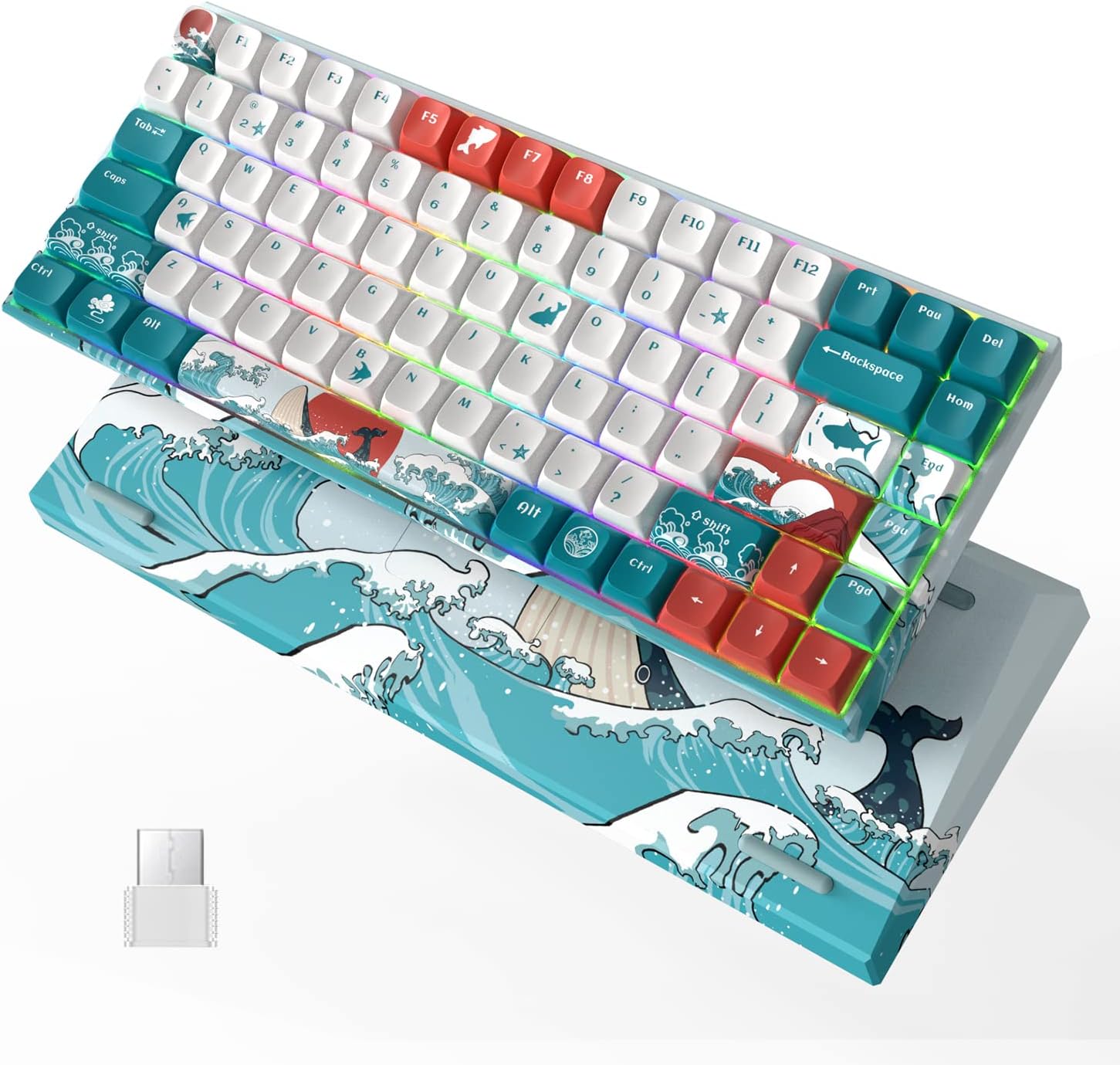 COSTOM XVX M84 Wireless/Wired Mechanical Keyboard, Compact 84 Keys Hot Swappable Gaming Keyboard
