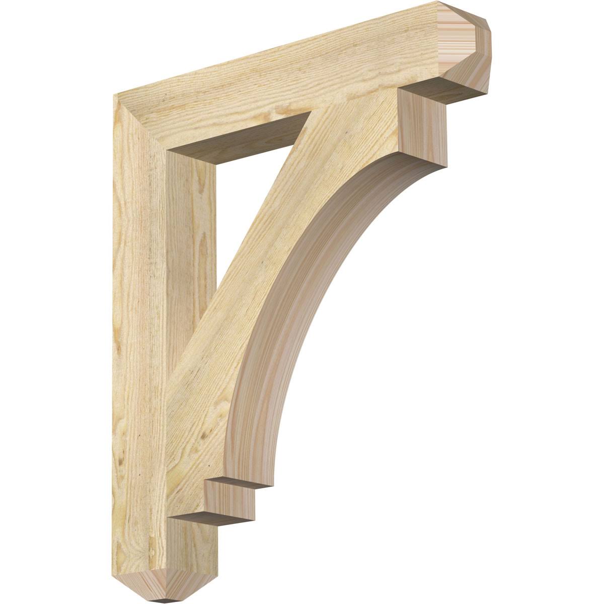 Ekena Millwork BKT04X24X28IMP04RDF 4x22W x 24x22D x 28x22H Imperial Craftsman Rough Sawn BRACKET, Douglas Fir