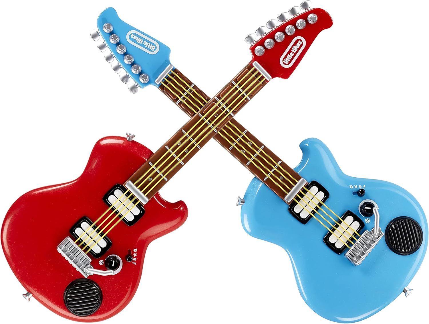 Little Tikes My Real Jam™ Twice The Fun Guitar™, Two Toy Electric Guitars with Cases and Straps, 4 Play Modes, and Bluetooth® Connectivity