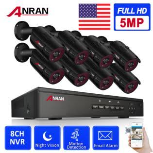 Anran Outdoor Security Camera System 8CH PoE HDMI Outdoor Night Vision 5MP CCTV