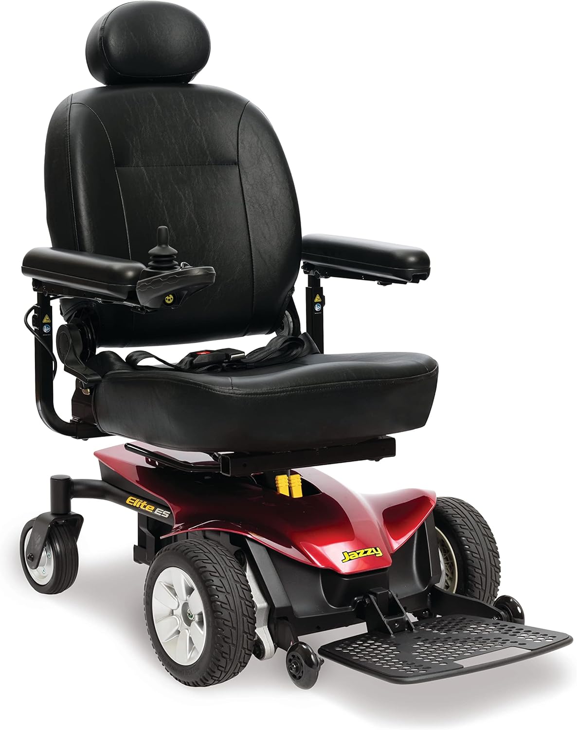 Pride Mobility Jazzy Elite ES Group 2 Power Chair, Red, in-line, Front Wheel Drive, Motorized Electric Wheelchair for Adults, 300 lbs. WC
