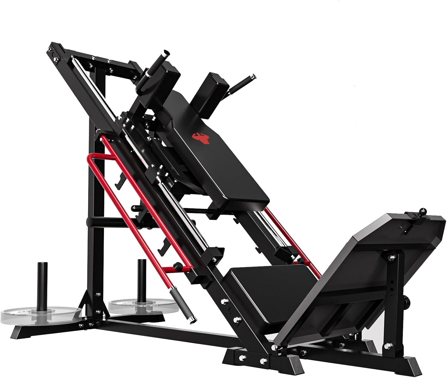 Leg Press Machine Hack Squat Equipment, Lower Body Exercise Machine Combo with Linear Bearing