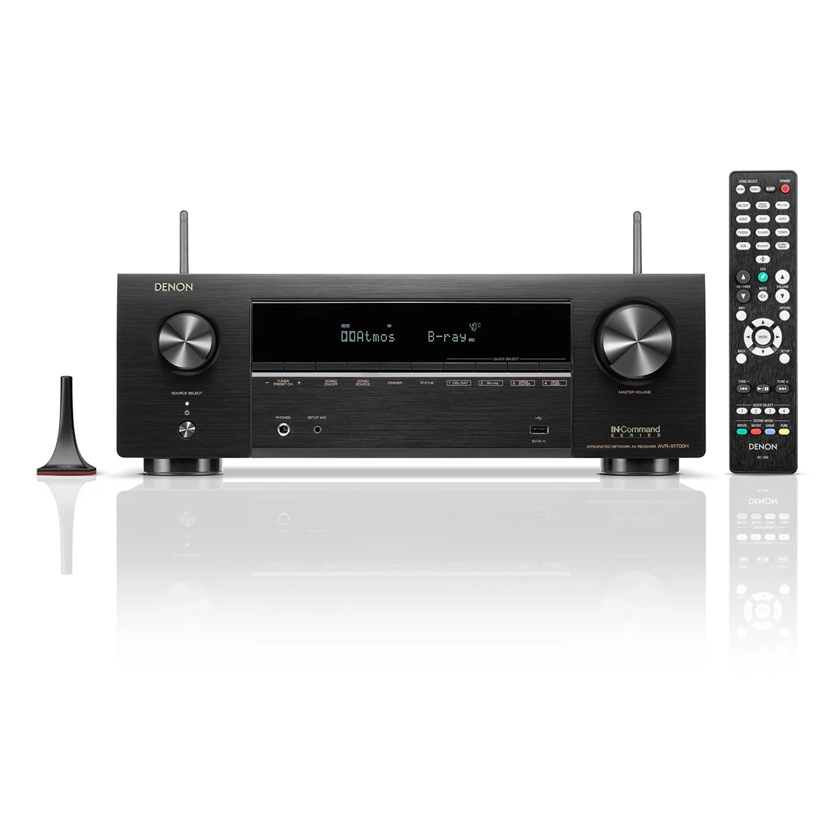 Denon AVR-X1700H 7.2ch 8K Home Theater Receiver with 3D Audio, Voice Control, and HEOS Built-In