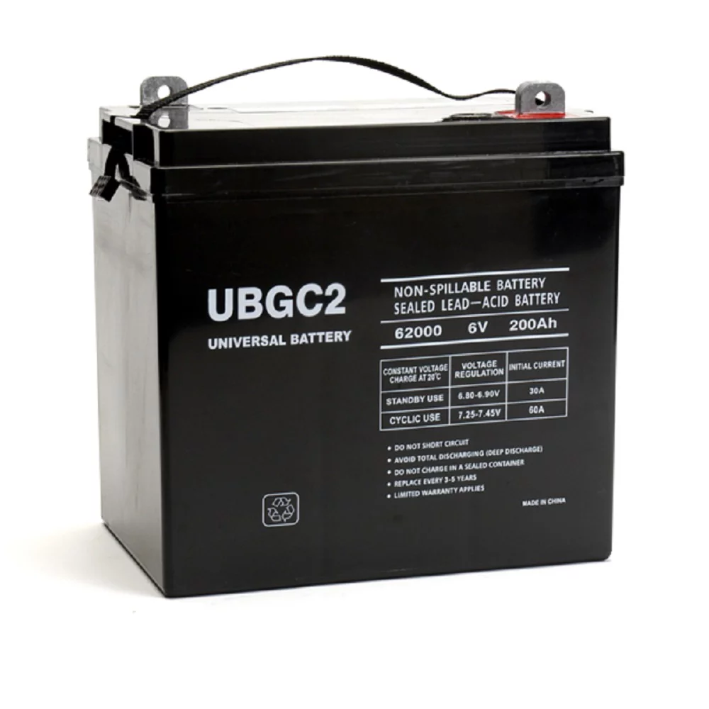 UPG UBGC2 6V 200A AGM Golf Cart Battery for 36V Club Car EZGO Yamaha Electric Pallet Jacks Solar Off Grid Marine RV Camper Man Lifts Scissor Jacks