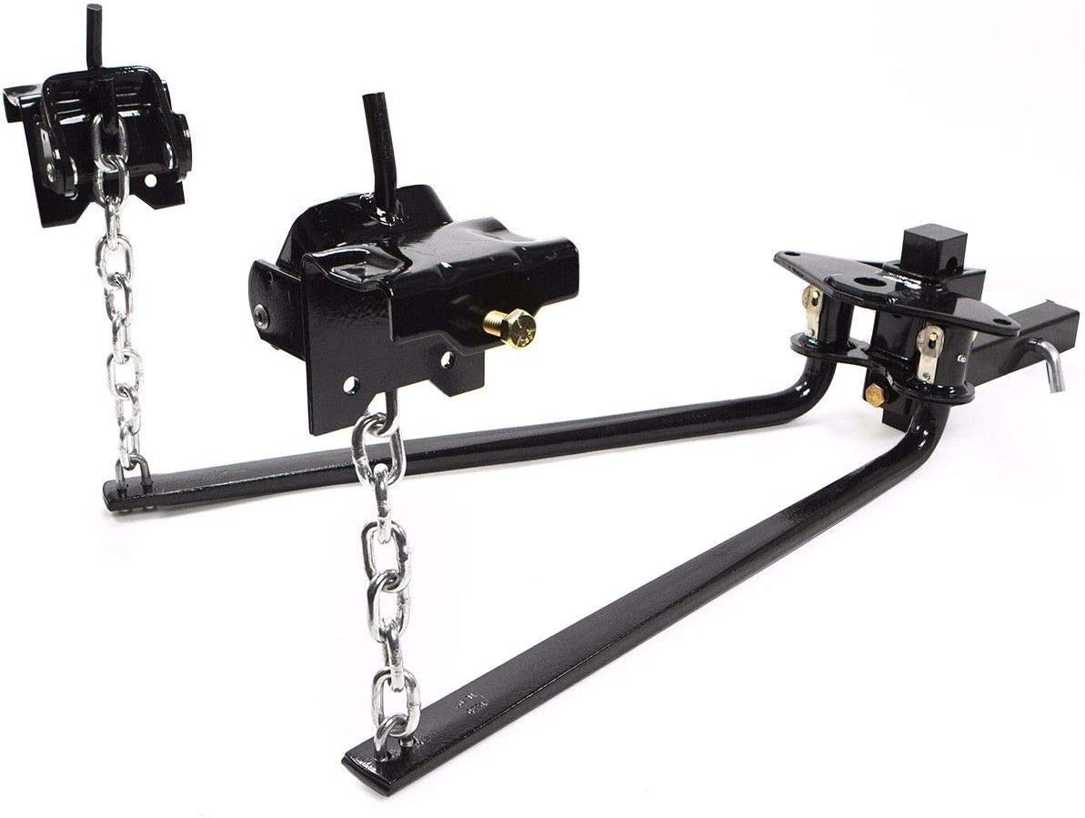 XtremepowerUS Heavy Duty Weight Distribution Equalizer Trailer Sway Control Towing Hitch Bar 1,000lbs 2-Inch Shank
